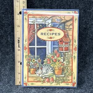 NOS Recipe Book and Recipe Cards (Sealed) Cottage Core Cat Flowers Birdhouse